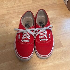 Vans Red Canvas Sneakers